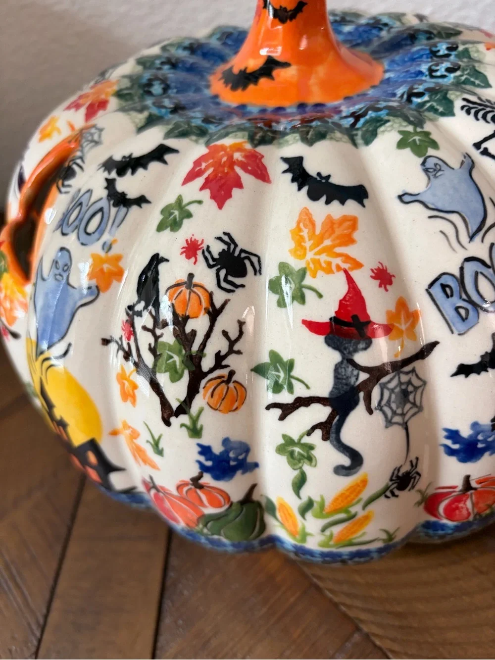 Polish Pottery Boleslawiec Poland Ceramic Halloween Jack-O'-Lantern New